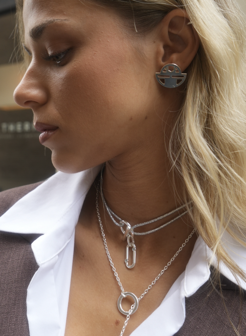 Boucles d'oreilles "Vizir" argentées