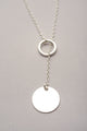 Collier sautoir médaille argenté Daya