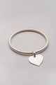 Jonc pendentif coeur Sauvage argenté