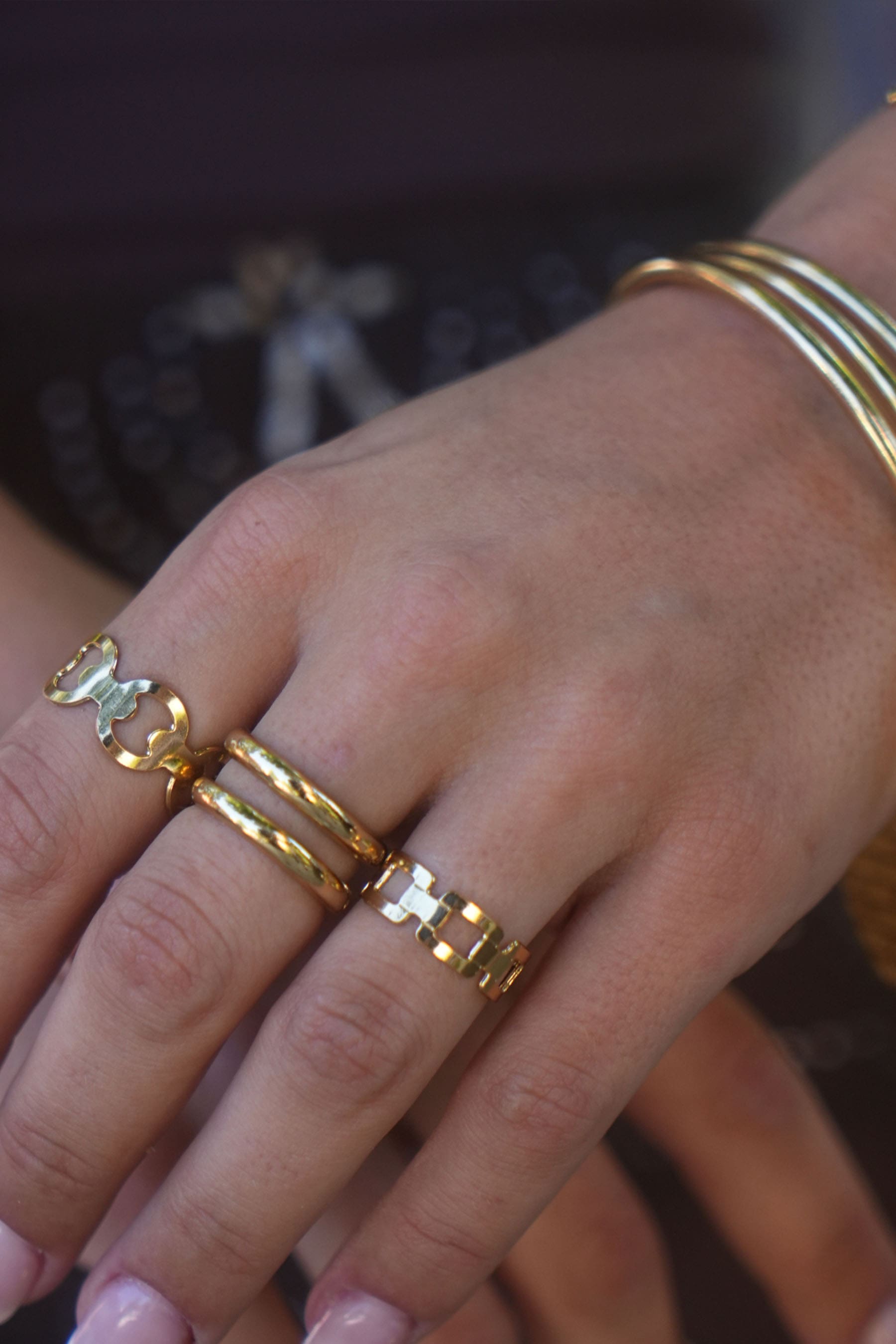 Bague dorée Ava