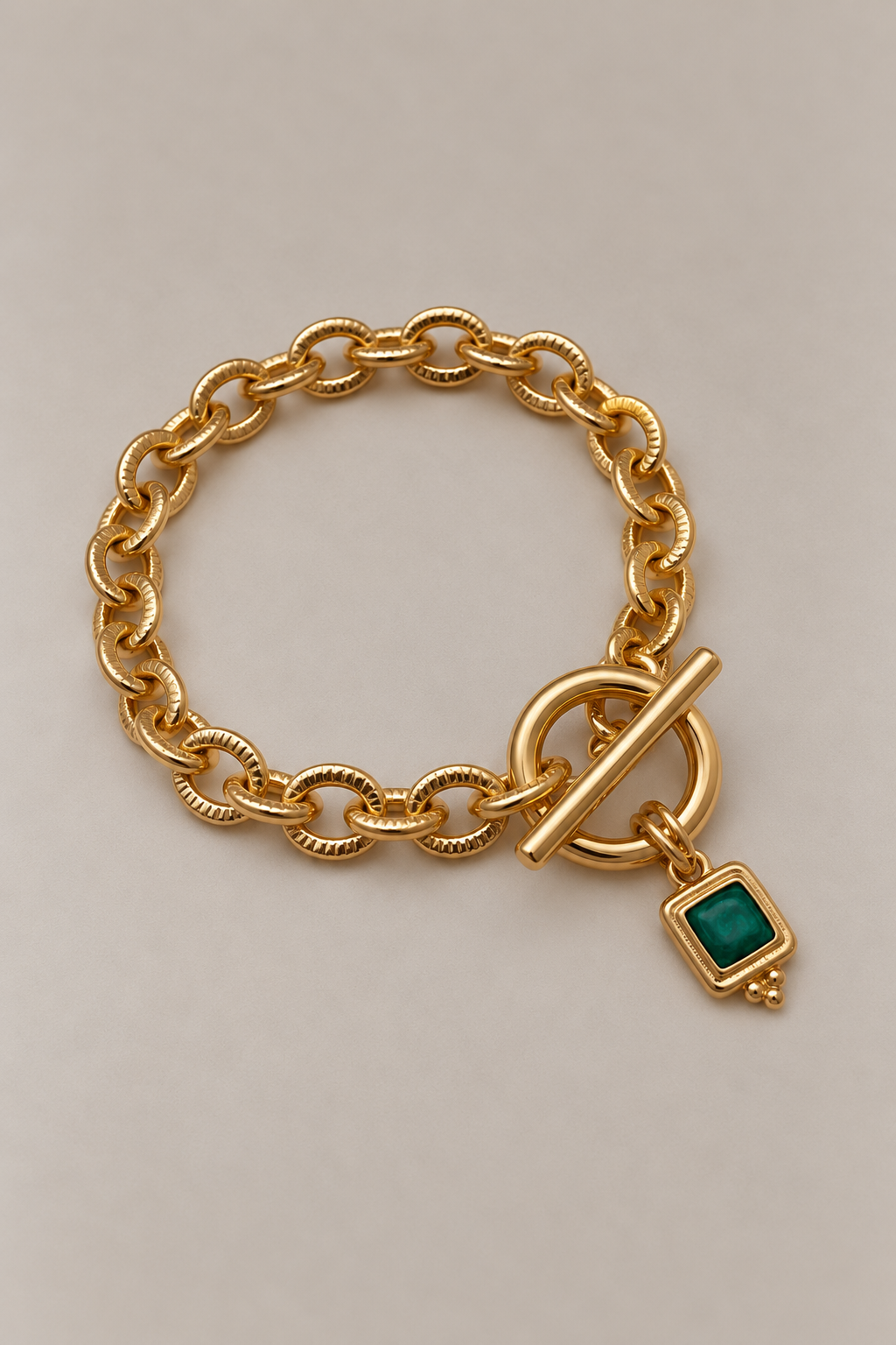 Bracelet Scarlett Pierre verte doré – Musardise