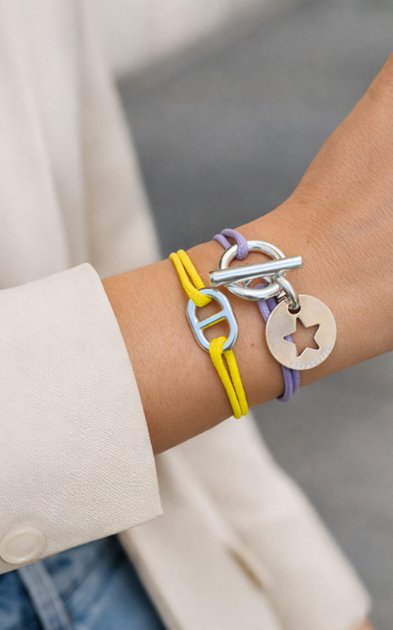 Bracelet attache médaille étoile