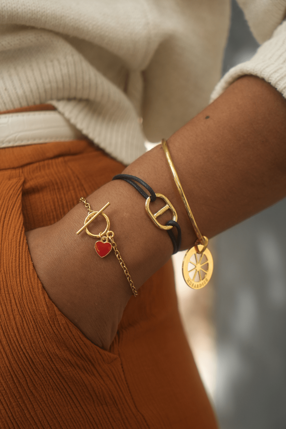 Bracelet chaîne fine Coeur Coloré "Lou"