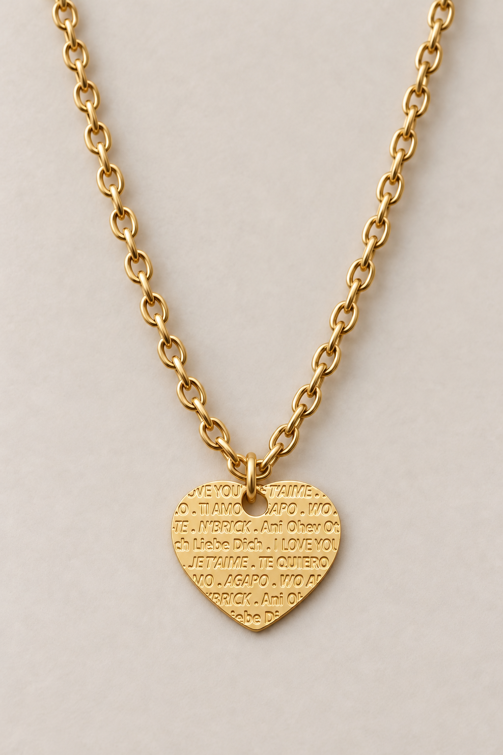 Collier Alma cœur je t’aime doré Musardise