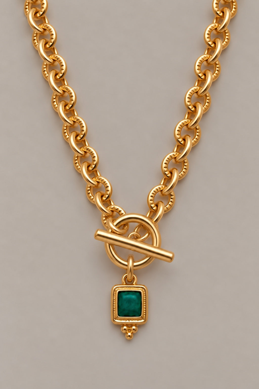 Collier Scarlett pierre verte doré Musardise
